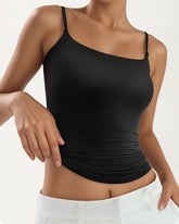 Women's Square Neck Adjustable Spaghetti Strap Sleeveless Tank Top