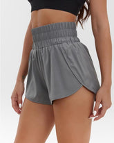 Women's Solid Color High Waist Casual Comfortable Stretch Quick-Drying Sports Shorts