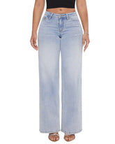 Mid-Rise Loose Stretch Wide-Leg Jeans