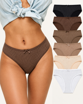 5-Pack Women's Polka Dot Briefs with Decorative Bows