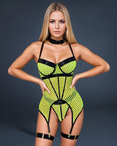 Fishnet Mesh Corset Bustier Lingerie
