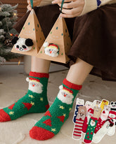 Christmas Coral Fleece Fun Print Warm Socks