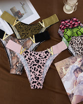 Seamless Sexy Colorblock Printed Panties