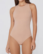 Round Neck Seamless with Bra Cups Tight-fitting Stretch Bodysuit