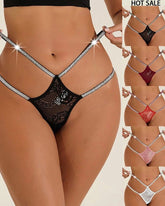 Sexy Lace Openwork Shiny Belt Low-rise Thong