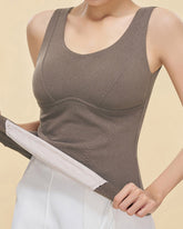 Silk Patch Fleece-Lined Fixed Cups Wire-Free Comfortable Warm Vest
