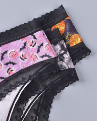 3-Pack Sexy Halloween Print Lace Panties