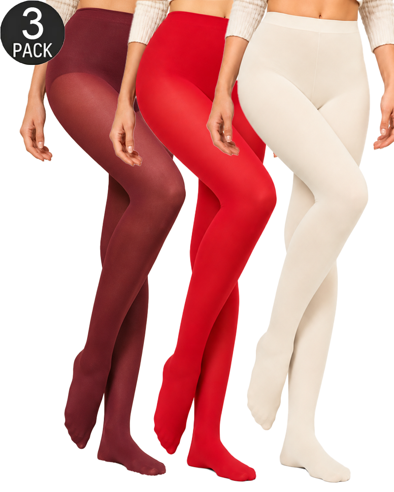 3-Pack Christmas Velvet Tights – Mixed Colors