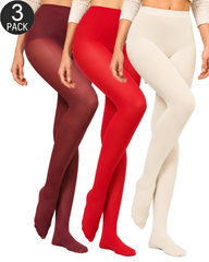 3-Pack Christmas Velvet Tights – Mixed Colors