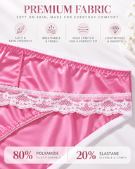 Plus Size Satin Lace Princess Vibe Panties 3-Pack