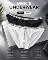 2-Pack Men's Low-Rise Mesh Panel Briefs