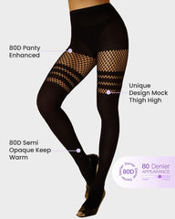 Mock Thigh High Stockings For Women Sexy Fishnet Tights Suspender Pantyhose  (bundle sale)