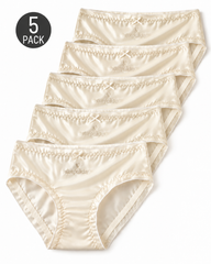 5-Pack Satin-Look Gathered Panties