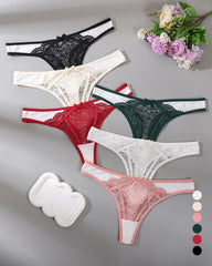 6-Pack Sexy Lace Colorblock Breathable Thongs