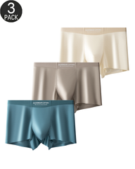 3-Pack Satin-Look Stretch Boxer Briefs with Contoured Pouch