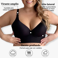 Smoothing Back Push-Up Enhancing Bra-Black