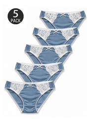 5-Pack Satin Silky Lace Panties