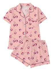 Multi-Print Short Sleeve Button-Down Pajama Set