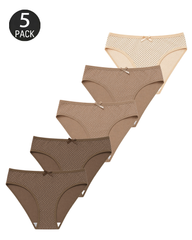 5-Pack Women's Polka Dot Briefs with Decorative Bows