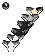 4/6-Pack Floral Lace Panties  Mixed Color Set