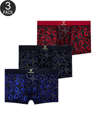 3-Pack Snake Pattern Stretch Boxer Briefs