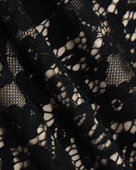 Sexy Black Sheer Lace Trim Bodycon Mini Dress