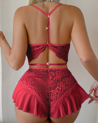 Sexy Lace Sheer Cut-Out Open Crotch Bodysuit