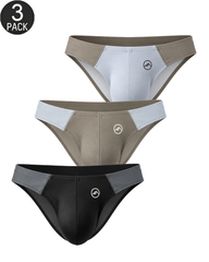 3-Pack Men's Ice Silk Low Rise Stretch Briefs