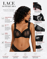 Sexy Lace See-Through Mesh Push-Up Bra