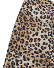 Leopard Print Mock Neck Sleeveless Top and Asymmetrical Skirt Set
