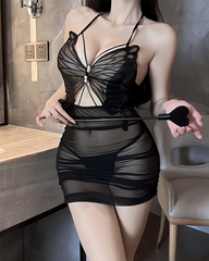 Sexy Sheer Beaded Butterfly Bodycon Nightgowns
