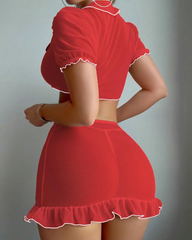 Sexy Sheer Mesh Nurse Uniform Role-Play Lingerie Set