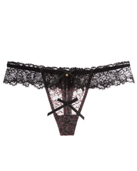 3-Pack Sexy Leopard Print Lace Trim Bell-Decorated Thongs