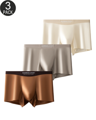 3-Pack Satin-Look Stretch Boxer Briefs with Contoured Pouch