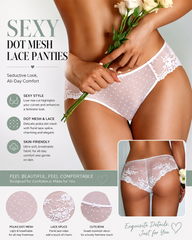 5-Pack Sexy Polka Dot Mesh Lace Panel Panties