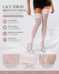 2-Pack Sexy Sheer Lace Wide-Band Stockings
