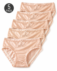 5-Pack Satin-Look Gathered Panties
