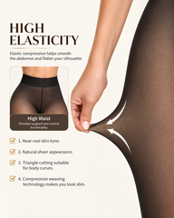 Fleece-Lined Sheer Look Tummy Control Thermal Leggings