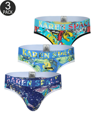 3-Pack Men's Breathable Printed Ice Silk Mesh Thongs