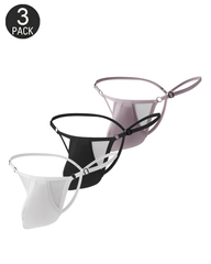 Sexy Men's Ice Silk High-Stretch Thong Underwear — 3-Pack
