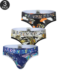 3-Pack Men's Breathable Printed Ice Silk Mesh Thongs
