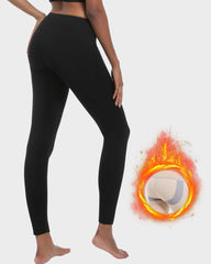 Leggings de cintura alta, levantamiento de glúteos, forrados con vellón ligero