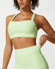 Comfort Ribbed Support Activewear Set (Sports Bra+Flare Pants+Sweatshirt)
