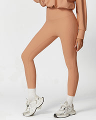 Leggings de entrenamiento acanalados de cintura alta