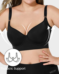 Sostén con aros y realce con espalda lisa