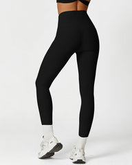 Leggings de entrenamiento acanalados de cintura alta