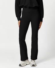 Pantalones acampanados de entrenamiento acanalados de cintura alta