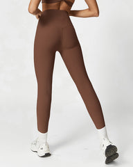 Leggings de entrenamiento acanalados de cintura alta
