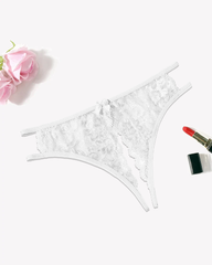 Floral Lace Panties with Bow