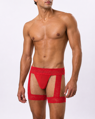 Sexy Men's Lace Thigh Strap Thong